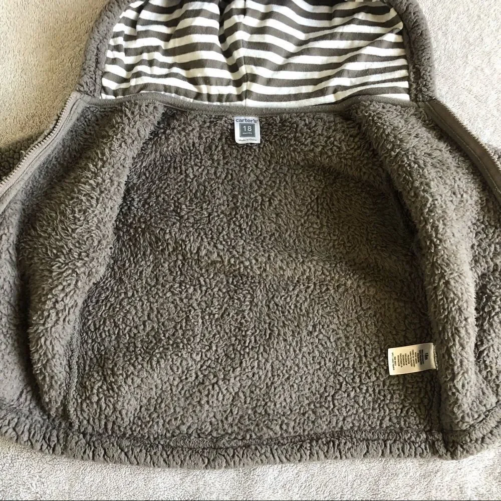 Carter’s Bear Ears Sherpa Fleece Zip Hoodie Jacket